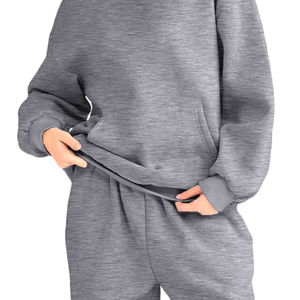 Streetwear décontracté hiver imprimé respirant anti-rides polaire sweats à capuche pour les femmes épaule tombante Logo personnalisé Position avant - Product Image 3