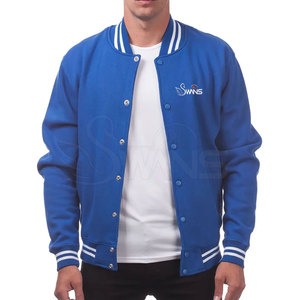 Venta al por mayor de talla grande de los hombres de invierno Letterman chaqueta de cuello alto con lana de lona de tela ligera nueva condición para uso al aire libre - Product Image 1