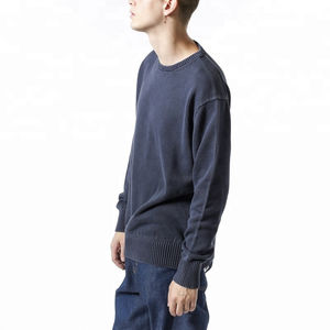 Pull-over tricoté 100% coton personnalisé pour hommes, sweat-shirt à col rond avec capuche en polaire épaisse pour l'automne, imprimé numériquement - Product Image 3