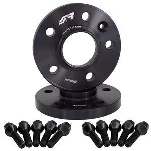 2 espaciadores de rueda negros de 17.5mm 5x110 con centro de 65.1 y soporte para buje. - Product Image 1