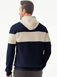 Women's Lightweight <b>Waffle</b> Knit Hooded Pullover Sweatshirt Long Sleeve Drawstring Solid Color <b>Block</b> Pocket Winter ODM XS Size - Product Image 2