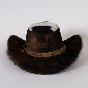 Sombreros de Cuero Vacuno de la Mejor Calidad al por Mayor, Personalizados, MOQ Bajo, Color Sólido, Sombreros de Cuero Vacuno para Hombre en Venta - Product Image 3
