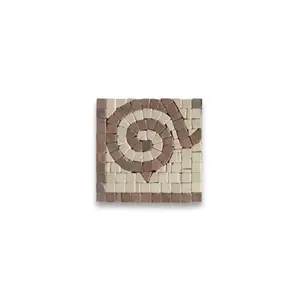 B0017CT Azulejo decorativo de borde de mosaico de mármol de estilo europeo 4x4 caído para jardín Rojo Acabado pulido para pared de piso interior - Product Image 1