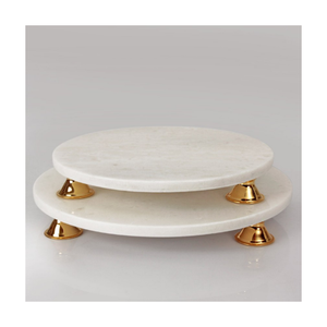 Exquis plateau de service en marbre écologique plateau de charcuterie à 3 niveaux fabricant fournisseur garanti bas prix indien - Product Image 1