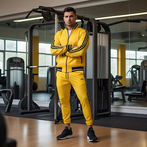 Chándal de alta calidad para hombre, pantalones de chándal con capucha y cremallera OEM, conjunto de dos piezas para hombre, chándal atlético de poliéster 100% para hombre - Product Image 6