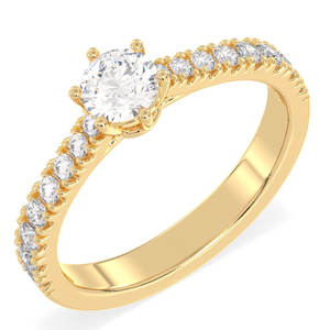 Anillo de Compromiso REYES Personalizado de Oro Sólido de 14K con Diamante Cultivado en Laboratorio de Corte Redondo de 0.86 Quilates para Mujer, Joyería Personalizada - Product Image 2