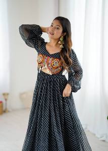 NUEVO VESTIDO DE GEORGETTE PARA FIESTAS/BODAS DE TODAS LAS TEMPORADAS CON ESTAMPADO DIGITAL Y TRABAJO DE CADENAS - Product Image 5