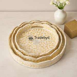 ถาดไม้ถูพื้นพร้อมดีไซน์สุดหรูถาดตกแต่งทำมือสวยงามสำหรับการตกแต่งภายในบ้านอย่างมีสไตล์ - Product Image 1