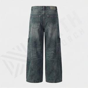 High Quality Custom <b>Vintage</b> Denim Pants Men <b>Women</b> Loose Fit Mud Wash Streetwear Baggy <b>Jeans</b> Premium Trendy Fashion Trousers Wear - Product Image 2