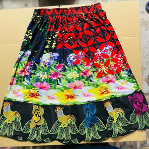 New Fashion Hawaiian Islander Guam Micronesia Design 100% Cotton Floral Embroidered Printed <b>Skirt</b> for <b>Women</b> Casual Beach <b>Skirt</b> - Product Image 3