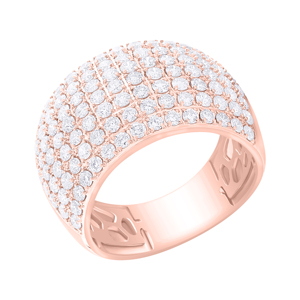 Anillo opulento de oro de 18 quilates de calidad superior con colgantes y dijes de moda para mujer con diamantes redondos únicos para cualquier ocasión - Product Image 4