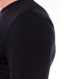 Unisex Solid Long Sleeve Customized Logo Gym Men <b>Established</b> Training T-Shirt Performance Regular Fit Spandex/Cotton 220g Muscle - Product Image 5