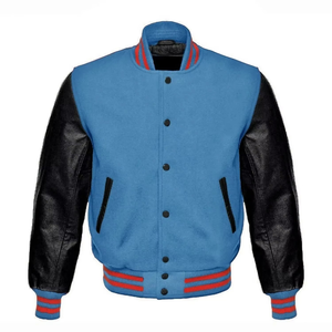 Veste de baseball unisexe décontractée High Street Varsity Design Letterman personnalisée col montant en coton polyester vente en gros à la mode - Product Image 1