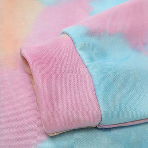 Cravate teinture à capuche Crop 2025 nouveauté cravate teinture 100% coton à capuche haut court femmes à manches longues culture capuche - Product Image 4