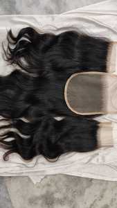 7x7 para cierre de encaje transparente suizo 360 Frontal de encaje 100% Cierre de encaje transparente indio Extensiones de cabello humano de color claro - Product Image 6