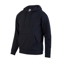 Pull-over décontracté à manches longues pour hommes, imprimé sur mesure, sweat-shirt uni noir à poids lourd hiver respirant en polyester/coton - Product Image 1