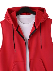 Débardeur de sport pour homme de haute qualité, mélange polyester/coton, respirant, en molleton, séchage rapide, fermeture éclair. - Product Image 3