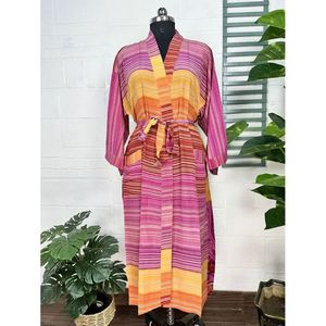 Kimono Vintage de Seda Crepé, Bata Suave y Cómoda, Ropa de Dormir Ligera y Lujosa, Regalo Perfecto de Verano para Mujer - Product Image 1