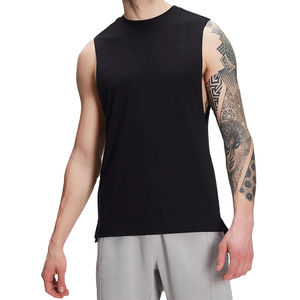 Débardeur d'été respirant pour homme avec logo personnalisé, pour la course à pied, les sports, le style décontracté, antistatique, streetwear, tissage tricoté en polyester/coton - Product Image 1