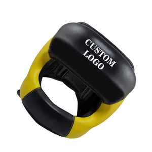 Boxkopfschutz mit Eigenem Logo Schwarz-Gelb PU-Leder Schutzhelm für Erwachsene Unisex Universell Einsetzbar - Product Image 5