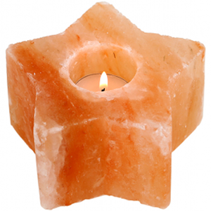 เชิงเทียนรูปดาวสีชมพูหินคริสตัลหิมาลัยทำด้วยมือสำหรับห้องนอนและบรรยากาศที่ผ่อนคลาย - Product Image 5