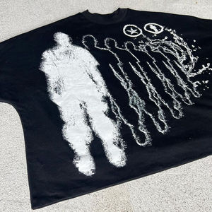 Camiseta cuadrada de gran tamaño de estilo Vintage de algodón 100% de peso pesado para hombres cuello redondo patrón Animal gráfico fabricante directo - Product Image 3