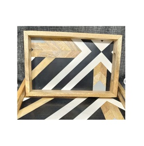 Bandeja decorativa de madera con estilo simple, bandeja de madera para decoración del hogar para organizador de utensilios de cocina de fabricantes y proveedores - Product Image 6