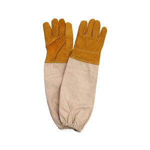 Guantes de apicultura de cuero de piel de cabra Premium hechos a medida puño largo resistencia a los pinchazos lona duradera suave cómodo antiimpacto - Product Image 1