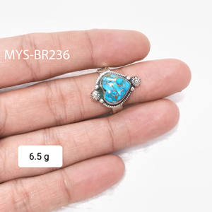 Joyería de Plata 925 y Anillos Finos de Plata con Turquesa Azul Cobre, Precio al por Mayor - Product Image 1