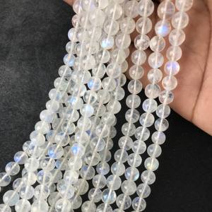 100% Natural IGI Certified Rainbow <b>Moonstone</b> Smooth Rondelle Balls 6mm-10mm AA Grade Blue Fire Multi Fire Vivaaz Gems Jaipur - Product Image 6