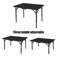 Table de camping pliable en bambou et aluminium pour l'extérieur - Forme rectangulaire moderne, légère et écologique, pour 4 personnes, randonnée, pêche