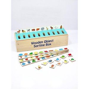 Nesting & <b>Stacking</b> Wooden Object Sorting <b>Box</b> for Younger Children's Play & Development - Product Image 1
