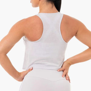 Suministro directo de fábrica Nuevo último diseño Top corto con cuello redondo Venta caliente Camisetas sin mangas cortas con cuello redondo de alta calidad Mujeres - Product Image 3