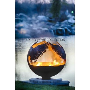 Large family sized metal <b>fire</b> <b>pit</b> with extended safety rim for added protection during outdoor <b>fire</b> <b>pit</b> gatherings - Product Image 4