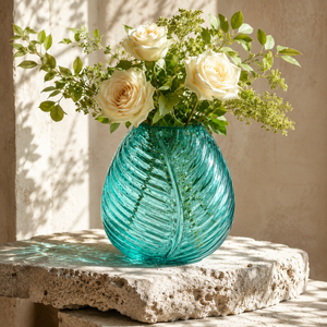 <span class=keywords><strong>Vase</strong></span> en verre texturé en forme de feuille, <span class=keywords><strong>vase</strong></span> <span class=keywords><strong>d</strong></span>écoratif coloré pour la maison, les mariages, les hôtels, les boutiques de cadeaux, la <span class=keywords><strong>d</strong></span>écoration de table - Product Image 1
