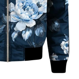 Chaqueta Universitaria Griega de Satén Azul y Blanco para Mujer de la Hermandad Zeta Phi Beta, Bordado de Escudo, Diseño Premium, Forro de Nailon, Ecológica - Product Image 6