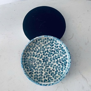 Plateau de service en nacre avec incrustation de nacre Plateau de petit déjeuner rond pour café 50pcs Technique émail couleur quantité minimale de commande par f s i - Product Image 6