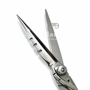 Ciseaux de coiffure professionnels de qualité salon 6,5 pouces en acier inoxydable, à dents personnalisées, manche moyen MANAN - Product Image 3