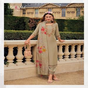 Pantalón Kurti con estampado de seda viscosa de calidad de exportación india y Dupatta con trabajo a mano y bordado Exportador mundial - Product Image 1