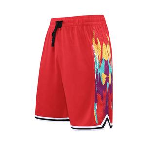 กางเกงขาสั้นเล่นบาสเก็ตบอลของผู้ชายกางเกงขาสั้นตาข่ายพิมพ์ลายแบบวินเทจถ่ายเทความร้อน - Product Image 2