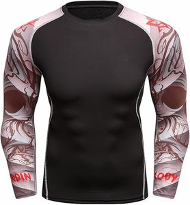 Custom BJJ Rashguard Compression <b>Shirt</b> OEM MMA Training Wear Anti-Bacterial Lightweight Material Option - Product Image 2