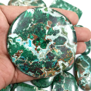 Lot de pierres précieuses en malachite australienne naturelle, druzy, cabochon, pierres précieuses polies, pierres précieuses en vrac, prix de gros - Product Image 1