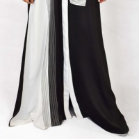 Dernière Collection : Abaya Droite en Chiffon pour Femmes Musulmanes de Dubaï, Col en V, Longueur Cheville, Manches Longues, Broderie, 100% Naturel