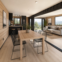 Maison conteneur extensible de luxe de 20 pieds, cabine préfabriquée modulaire de 700 mm, 37 m² pour utilisation en hôtel ou en complexe hôtelier