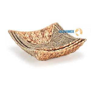 Hot New Custom Design Bambou Naturel Plateaux À Manger Jacinthe D'eau Seagrass Fruit Bougie Affiche Maison Restaurant Stockage Décor - Product Image 1