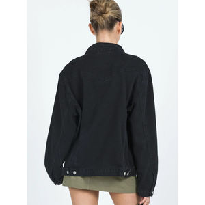 Chaqueta Vaquera Negra para Mujer, Nueva Moda, con Detalles de Botones, Impermeable, Reversible, Estilo Casual, Teñida, para Otoño e Invierno, con Sublimación de Tintes - Product Image 5