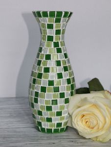 Vase à fleurs de table aspect mosaïque fini pour la décoration intérieure pour faire un bon design intérieur en couleur argent style décoratif fait main - Product Image 4