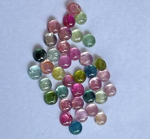 Cabujón redondo de turmalina Multicolor Natural de 2,5mm de alta calidad-Turmalina Multicolor suelta de alta calidad - Product Image 3
