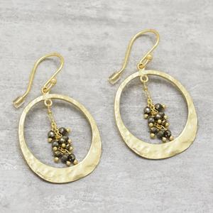 Pendientes de aro de moda de latón con múltiples piedras preciosas, aros de declaración chapados en oro y plata hechos a mano para mujer, colección de joyería de moda - Product Image 2