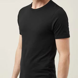 Camiseta transpirable ajustada de punto de algodón 100% personalizada para hombre, ropa de calle de moda, ropa informal al por mayor - Product Image 1